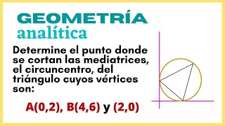 Geometría analítica encontrar el circuncentro de un triángulo [upl. by Kondon416]