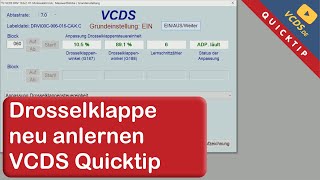 VCDS Quicktip Drosselklappe Anlernen [upl. by Elletnwahs]