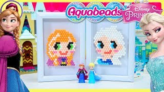 Aquabeads Frozen Elsa amp Anna Portraits Craft Disney Princess Review Silly Play Kids Toys [upl. by Notsek]