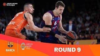 FC BarcelonaValencia Basket  Round 9 Highlights  202324 Turkish Airlines EuroLeague [upl. by Braynard]