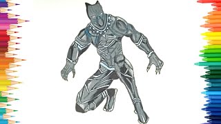 Black Panther Drawing  Black Panther Art  Superheroes Drawing  Mr bluepencil Drawing [upl. by Nnodnarb]