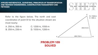 MSTC Refresher 109 Missing Northings and Eastings of a Point in a Triangular Traverse [upl. by Eldnik]