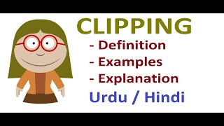 What is Clipping  Word Formation Processes Urdu  Hindi [upl. by Areta]