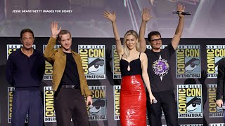 Marvel’s quotFantastic Fourquot appear for the first time on stage at ComicCon [upl. by Ymmor]