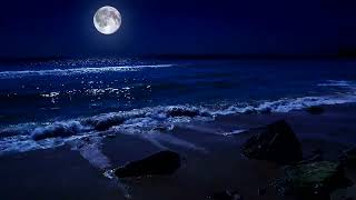 Fall Asleep On A Full Moon Night With Calming Wave Sounds  9 Hours of Deep Sleeping on Mareta Beach [upl. by Rubel879]