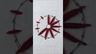 💥🥰Super cute circle design needle work for beginners💔shorts viral embroidery diy cute art [upl. by Hightower908]