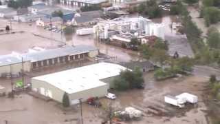 Longmont Downtown to East  Aerial Footage 91313 [upl. by Lovel]