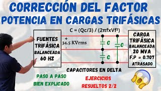 COMO MEJORAR el FACTOR DE POTENCIA con CAPACITORESCONDENSADORES en CARGAS TRIFASICAS💥Aprende Facil [upl. by Constance78]