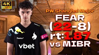 fear 228 rt187 vs MIBR l PW Shanghai Major 2024 Opening Stage l mirage  cs2 pov [upl. by Thormora]