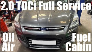 20142018 Ford KUGA 20 TDCi FULL Filter Service  Air Oil Cabin Fuel  T7MA [upl. by Nivloc]