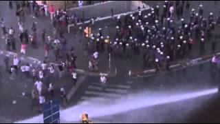 Water Cannon Fired on Turkish Protesters [upl. by Sucrad]