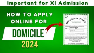 HOW TO APPLY FOR ONLINE DOMICILE IMPORTANT FOR XI ADMISSION 202425 [upl. by Giddings]