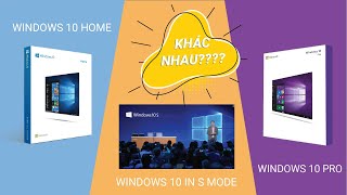 Sự khác biệt giữa Windows 10 home  Windows 10 Pro và Windows 10 in S mode [upl. by Granville336]