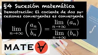 El cociente de dos sucesiones convergentes es convergente [upl. by Agemo]