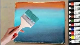 easy acrylic painting for beginners canvaspainting abstractpainting asmr acrylicpainting [upl. by Jephum]