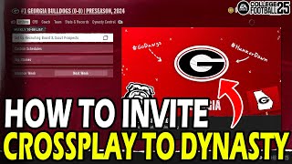 How to Invite Cross Play Friends in Online Dynasty  College Football 25 [upl. by Artimid]