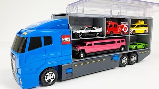 はたらくくるまのトミカのミニカーを開封してコンボイへ収納します☆Work cars Tomica miniature cars are opened and stored in the convoy [upl. by Loeb]