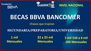 Becas BBVA 20222023 Bancomer para Secundaria Preparatoria Universidad  Convocatorias México [upl. by Kylila]