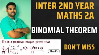 Binomial theoremmaths naresh eclass [upl. by Annerol]