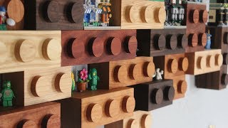 Making a Shelf Out of Wooden Lego Bricks [upl. by Roman]