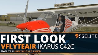 vFlyteAir Simulations IKARUS C42C The FSElite First Look [upl. by Ariem]