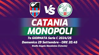 CATANIA  MONOPOLI  SERIE C 202425  DIRETTA LIVE CRONACA STATISTICHE amp CAMPO 3D [upl. by Annaujat919]