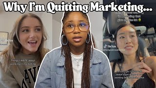 Why Im Quitting Marketing  Oversaturated Job Market Low Salaries Switching Careers Etc [upl. by Adnaloy]