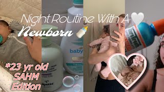 🤍Night Routine with a newborn🍼👩🏻‍🍼 23 year old SAHM edition💕 [upl. by Hsetih]