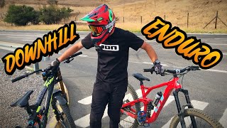 Probando una bicicleta de descenso  DOWNHILL VS ENDURO [upl. by Yelkreb267]