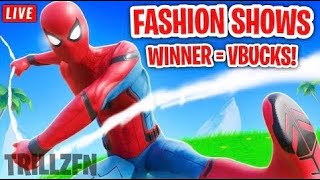 REAL FORTNITE FASHION SHOW amp HIDE amp SEEK LIVE 1 WIN  2500 VBUCKS CUSTOM MATCHMAKING fashionshow [upl. by Etteniuqna602]