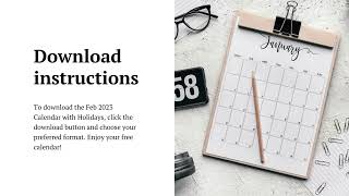 Feb 2024 Calendar with Holidays Free Download  Shareable online calendar and scheduling [upl. by Ahsinelg]