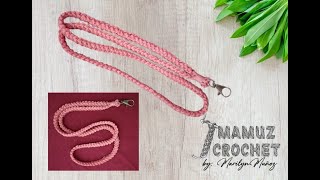 Romanian Cord ID lanyard  ID lanyard Crochet  Romanian Cord Crochet  Romanian cord easy pattern [upl. by Englis]