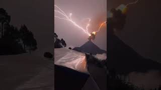 Have You Ever Seen A Volcano Get Struck By Lightning This Is Wild nature naturephotography [upl. by Gwenneth298]