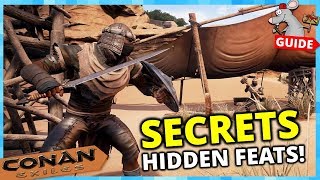 CONAN EXILES PS4 SECRETS  Hidden Feats Special Armors Weapons Build Pieces [upl. by Ennaitsirk]