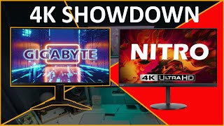 Gigabyte M28U vs Acer Nitro XV282K  A 4K 144hz Gaming Monitor Showdown [upl. by Attennaej]