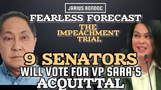 REACTION  FEARLESS FORECAST  9 NA SENADOR BOBOTO PARA IACQUIT SI VP SARA SA IMPEACHMENT TRIAL [upl. by Ecila]