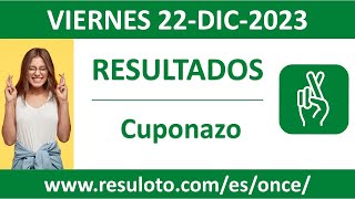 Resultado del sorteo Cuponazo del viernes 22 de diciembre de 2023 [upl. by Annauqal]