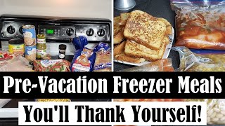 PREVACATION FREEZER MEAL SESSION  MEAL PREP WITH ME [upl. by Beaner]