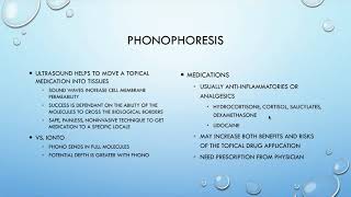 Ultrasound 12 Phonophoresis [upl. by Brok283]