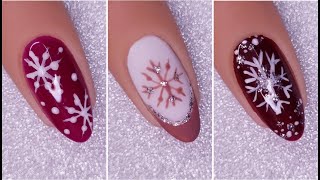 Snowflake Nail Art Ideas  Nails Art Tutorial  New Nail Art Designs [upl. by Llenyar]