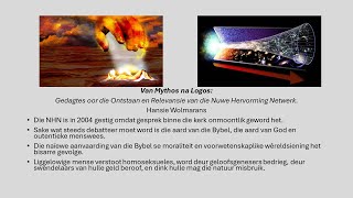 Van Mythos na Logos Gedagtes oor die ontstaan van die Nuwe Hervorming Netwerk Hansie Wolmarans [upl. by Erdnua]