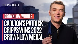 Carlton Captain Patrick Cripps Wins 2022 Brownlow Medal [upl. by Llewxam]