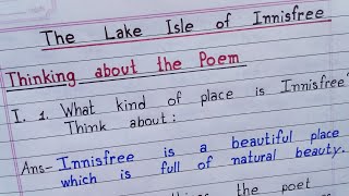 The Lake Isle of Innisfree  Question amp Answers  Class  9  NCERT [upl. by Caroline]