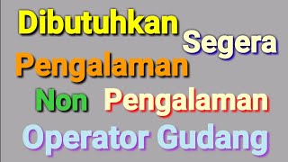 Butuh Cepat Operator Gudang Pengalaman Non Pengalaman Boleh Daptar ll Lowongan Kerja Hari Ini [upl. by Mcclenaghan]