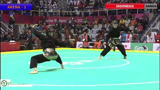 Pencak Silat Artistic Male Doubles Indonesia Finals  18th Asian Games Indonesian 2018 [upl. by Enitselec]