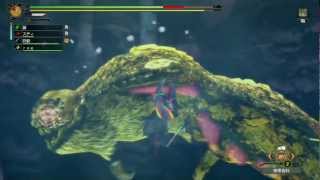 WiiU MH3GHDMH3U  Gameplay 16  G Rank Boss Goldbeard Ceadeus 皇海龍 HD [upl. by Ayyn328]