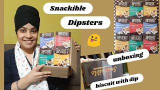 Snackible Dipsters biscuit sticks amp dip review Biscuits with dip Food review 😋 [upl. by Eimot1]