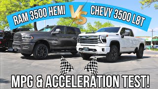 2024 Chevy Silverado 3500 L8T Gas V8 VS RAM 3500 HEMI V8 060 amp MPG Test I Wasn’t Expecting This… [upl. by Freytag420]