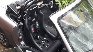 MX5 bucket seat and 6 point harness install [upl. by Eldrida248]