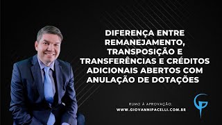 Chamada 050  AFO  Diferença entre remanejamento transposição e transferências [upl. by Esiuolyram31]